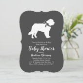 Saint Bernard Dog Baby Duwer Gender Neutral Einladung (Stehend Vorderseite)
