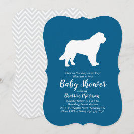 Saint Bernard Dog Baby Shower Boy Blue Einladung