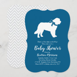 Saint Bernard Dog Baby Shower Boy Blue Einladung