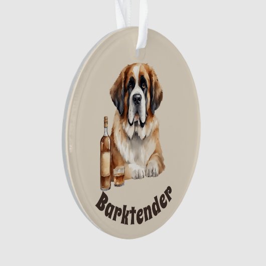 Saint Bernard Dog Barktender Extraordinair Ornament (Vorderseite)