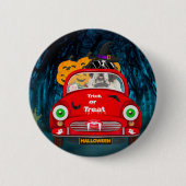 Saint Bernard Dog Beängstigendes Halloween Button (Vorderseite)