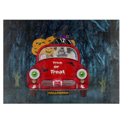 Saint Bernard Dog Beängstigendes Halloween Schneidebrett (Vorderseite)