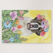 Saint Bernard Dog Blume Puzzle (Horizontal)