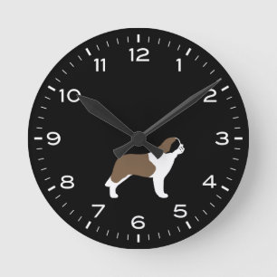 Saint Bernard Dog Breed Clock Runde Wanduhr