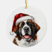 Saint Bernard Dog Christmas Personalized Keramik Ornament (Vorne)