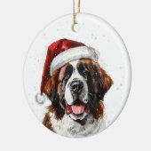Saint Bernard Dog Christmas Personalized Keramik Ornament (Links)