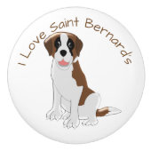 Saint Bernard Dog Design Keramikknauf (Vorderseite)
