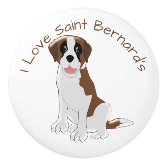 Saint Bernard Dog Design Keramikknauf (Vorderseite)