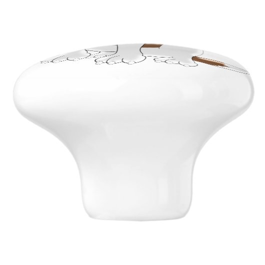 Saint Bernard Dog Design Keramikknauf (Seitenansicht)