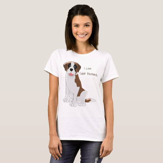 Saint Bernard Dog Design Personalisiert T-Shirt (Vorne ganz)