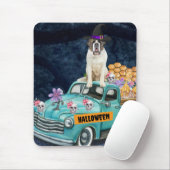 Saint Bernard Dog Halloween Lkw Beängstigende Nach Mousepad (Mit Mouse)