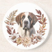 Saint Bernard Dog Herbstkranz Getränkeuntersetzer (Vorne)