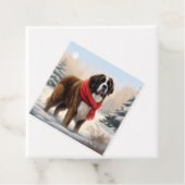 Saint Bernard Dog im Schnee Weihnachten Geschenkanhänger (Beispiel)