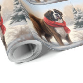 Saint Bernard Dog im Schnee Weihnachten Geschenkpapier (Rolleneckpunkt)