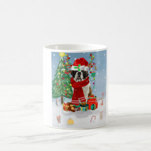 Saint Bernard Dog im Schnee Weihnachten Kaffeetasse