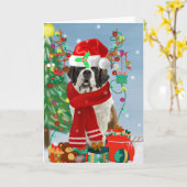 Saint Bernard Dog im Schnee Weihnachten Karte (Gelbe Blume)
