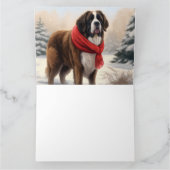 Saint Bernard Dog im Schnee Weihnachten Karte (Innenseite)