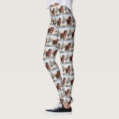 Saint Bernard Dog im Schnee Weihnachten Leggings (Links)