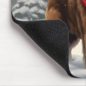 Saint Bernard Dog im Schnee Weihnachten Mousepad (Ecke)