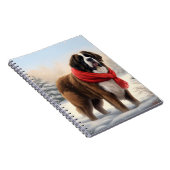 Saint Bernard Dog im Schnee Weihnachten Notizblock (Rechte Seite)