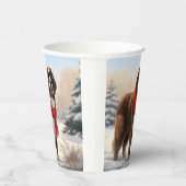 Saint Bernard Dog im Schnee Weihnachten Pappbecher (Rechts)