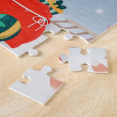 Saint Bernard Dog im Schnee Weihnachten Puzzle (Seite)