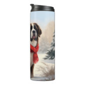 Saint Bernard Dog im Schnee Weihnachten Thermosbecher (Nach rechts gedreht)