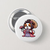 Saint Bernard Dog Kimono Button (Vorne & Hinten)