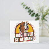 Saint Bernard Dog Lover Postkarte (Stehend Vorderseite)