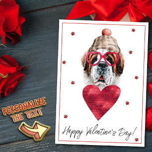 Saint Bernard Dog Lover Valentine Geschenk Feiertagskarte