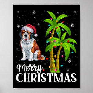Saint Bernard Dog Lovers Men Xmas Tremlicht Poster