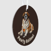 Saint Bernard Dog Pawty Animal Ornament (Vorderseite)