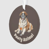 Saint Bernard Dog Pawty Animal Ornament (Vorderseite)