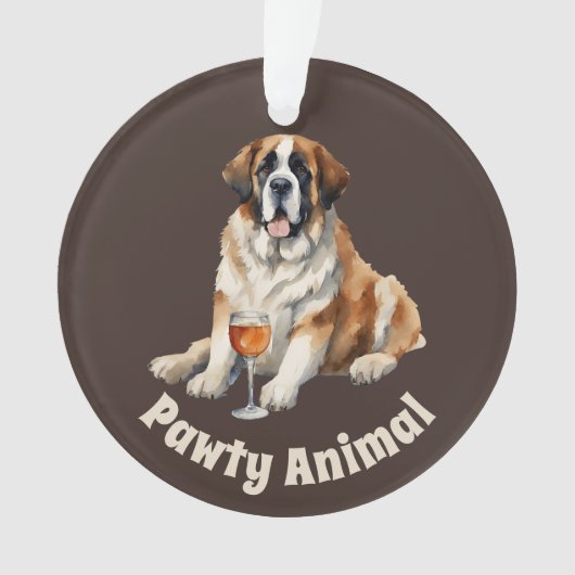 Saint Bernard Dog Pawty Animal Ornament (Vorderseite)
