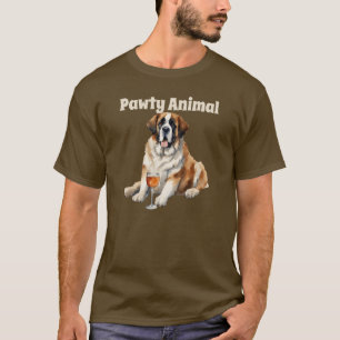 Saint Bernard Dog Pawty Animal T-Shirt