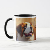 Saint Bernard Dog Portrait Tasse (Links)