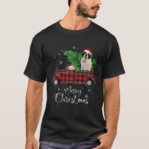 Saint Bernard Dog Ride Red Truck Weihnachtsfest D T-Shirt