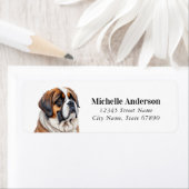 Saint Bernard Dog Rücksendeadressen-Aufklebers (Insitu)