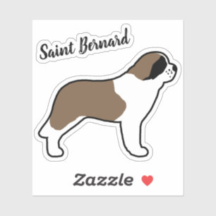 Saint Bernard Dog Silhouette Canine Vinyl Sticker