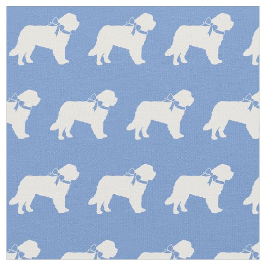 Saint Bernard Dog Silhouette Pet Light Blue Stoff (Nahaufnahme)