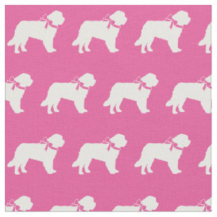 Saint Bernard Dog Silhouette Pet Pink Stoff