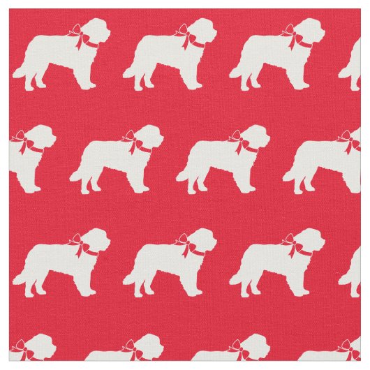 Saint Bernard Dog Silhouette Pet Red Stoff (Nahaufnahme)