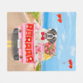 Saint Bernard Dog Valentine's Day Truck Dusche Fleecedecke (Vorderseite (Horizontal))