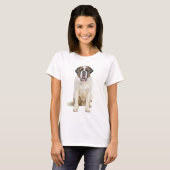 Saint Bernard Dog Wasserfarben T-Shirt (Vorne ganz)