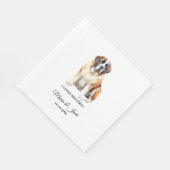 Saint Bernard Dog Wedding Napkins mit Foto Serviette (Ecke)