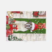 Saint Bernard Dog Weihnachten Fleecedecke (Vorderseite (Horizontal))