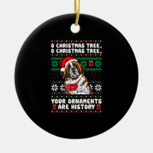 Saint Bernard Dog Weihnachten Funny Ornaments Paja Keramik Ornament