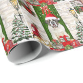 Saint Bernard Dog Weihnachten Geschenkpapier (Rolleneckpunkt)