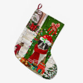 Saint Bernard Dog Weihnachten Großer Weihnachtsstrumpf (Vorderansicht (hängend))