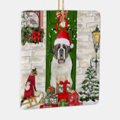 Saint Bernard Dog Weihnachten Keramikornament (Rechts)